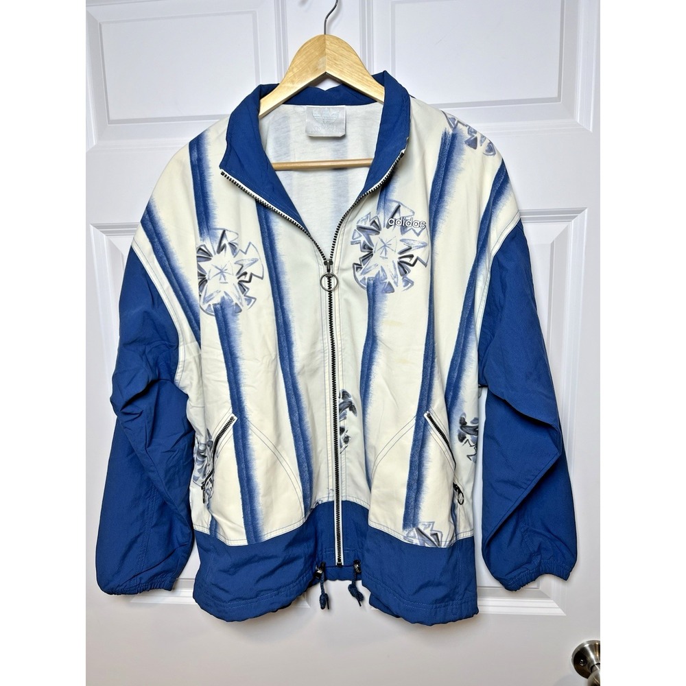 Vintage Adidas Adventure Nordic Windbreaker EU Model D40/F42 Blue White Trefoil‎
